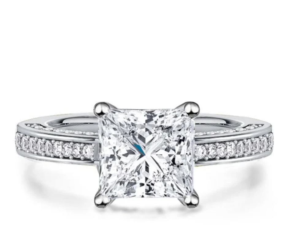 Italo Classic Princess-Cut Created White Sapphire Engagement Ring (2.34 CT. TW.)