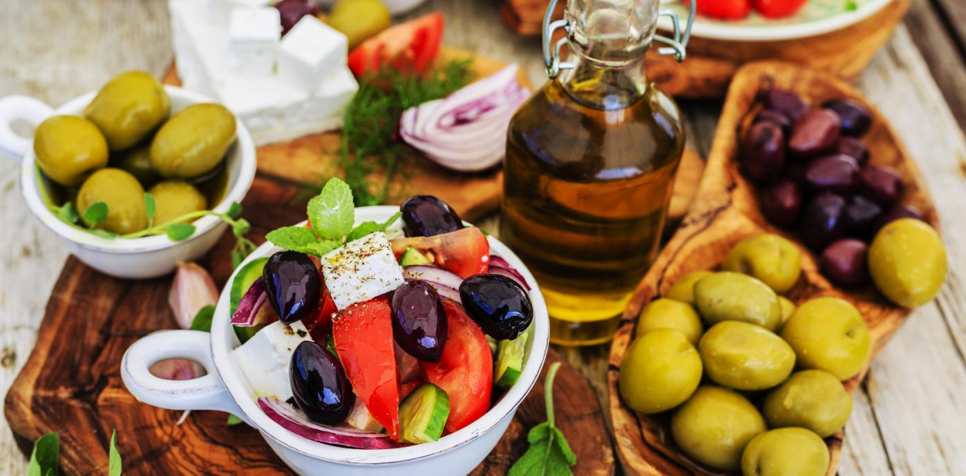 Olives and Mediterranean pantry ingredients